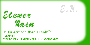 elemer main business card